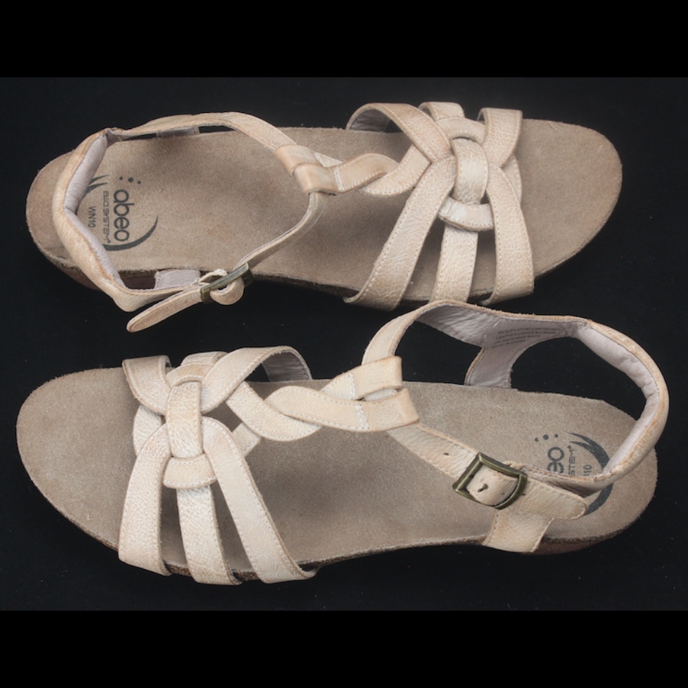 Abeo BIOsystem Tan Leather Sandal "Paisley" Style